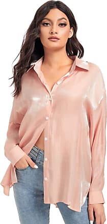 Bright Pink Satin Long Sleeve Oversized Shirt