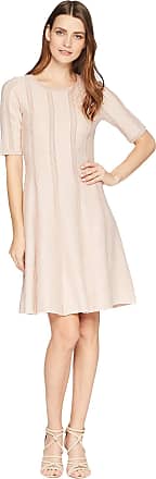 Gabby Skye Womens 3/4 Sleeve Round Neck Sweater A-Line Dress, Blush, L