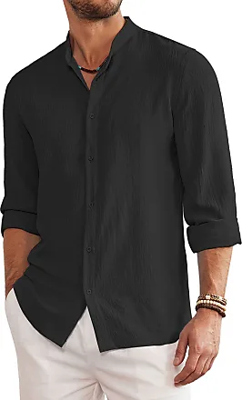 Summer Breeze: Men's Loose-fit Linen Shirt With Drawstring Sides, Button-up  Linen Top With Coconut Buttons and Kangaroo-style Pocket 