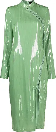 Gathered Waist Midi Dress - Rich Emerald, Botanic Wreath