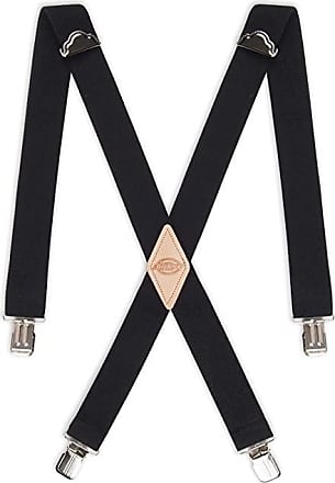 Jacob Alexander Men's Solid Suspenders Braces Convertible Leather Ends Clips 
