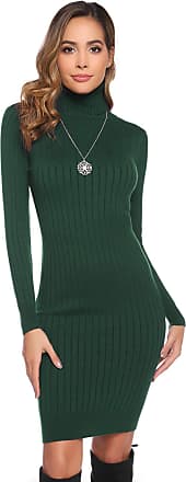 green knitted jumper dress