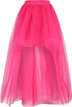 MisShow Women's Hi-Lo Long Tutu Tulle Bustle Skirt Elastic Waist Festival Party Skirt 