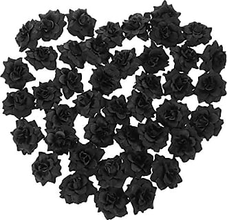 50 Pack Black Roses Artificial Flowers Bulk, 3 Inch Stemless Fake Silk  Roses for Decorations, Wedding, Faux Bouquets 