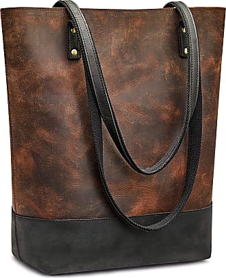 S-ZONE Women's Vintage Genuine Leather Tote Shoulder Bag Handbag 