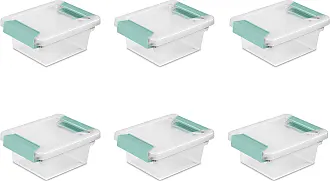  Sterilite Medium Clip Box, Stackable Small Storage Bin with  Latching Lid, Plastic Container to Organize Office, Crafts, Clear Base and  Lid, 8-Pack