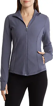 90 Degree By Reflex Womens Carbon Interlink Slim Fitted Full Zip Jacket -  Shadow - X Large