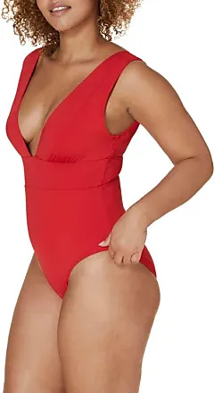 Women Plus Size Sexy Red Halter Cherry Vintage One Piece Swimsuit