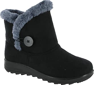 Cushion Walk Ladies Ankle Fleecy Plush Warm Lined Winter Grip Boots Carly/Olivia