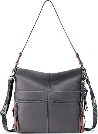 The Sak womens in Leather, Soft & Spacious, Casual Everyday Purse With Removable Crossbody Strap, Handcrafted Leather Bucket Handbag, Slate, One Size US