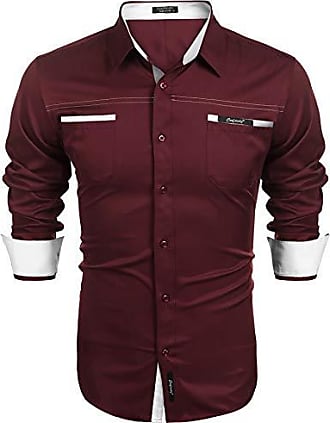 Olymp Hemd Oberteil Shirt rot Muster Kentkragen Brusttasche bügelfrei