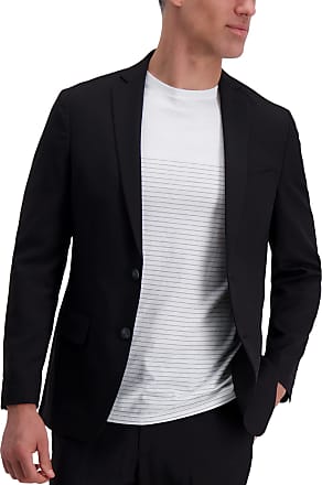 Haggar Black Solid Gab Active Series Tailored Fit Blazer