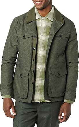 John Varvatos Brown Quilted Utility Jacket Convertible Collar Mens Size XL