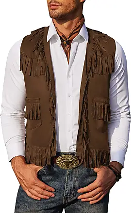 COOFANDY Mens Leather Vest Casual Western Vest Jacket Lightweight V-Neck  Suit Vest Waistcoat : : Clothing, Shoes & Accessories