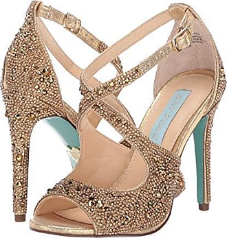 blue by betsey johnson sage rhinestone jeweled satin dress sandal