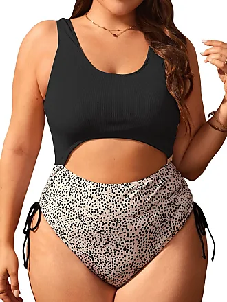MakeMeChic Women's Plus Size One Piece Swimsuit Short Sleeve Zipper Front Shorts  Bathing Suit Black and Blue 0XL at  Women's Clothing store