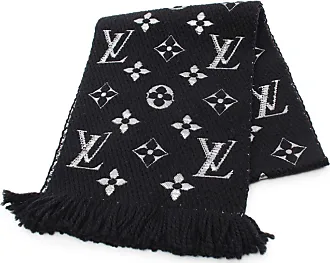 Louis Vuitton Logomania Zwart Zilver wol sjaal wrap gemaakt -  Nederland