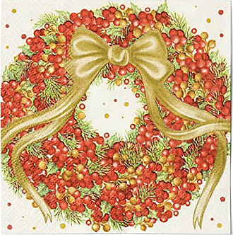  100 Christmas Guest Napkins 3 Ply Disposable Paper