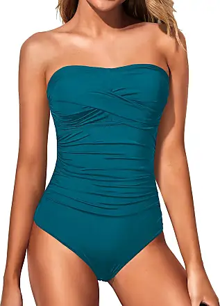 Yonique Women One Piece Strapless Swimsuit Bandeau Bathing Suit Cutout Side  Tie Swimwear, Bright Blue, Small : : Clothing, Shoes & Accessories