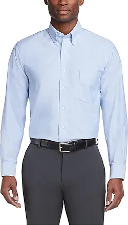 Van Heusen Men's Printed Short Sleeve Button-Down Shirt - Gray XXL