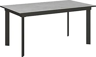 Table extensible 90x90-246 cm linea ciment cadre anthracite