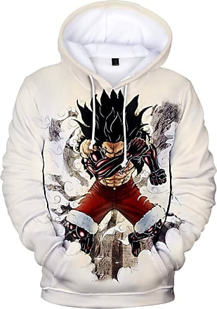 OLIPHEE Boys 3D Full Print Hoodie Anime One Piece Pullover Sweatshirt