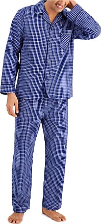 Mens Cotton Long Sleeve PJ'S Nightdress Stripe Blue Navy Grey M 2xl Sleep Gift 
