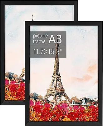 12x12 Picture Frames Wood Distressed Blue Display Pictures 10x10 or 8x8  with Mat or 12x12 without Mat - 12x12 Inch Square Photo Frames with 2 Mats  for Wall or Tabletop Mount, 1 Pack