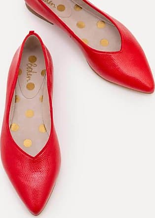 red pointed ballet flats