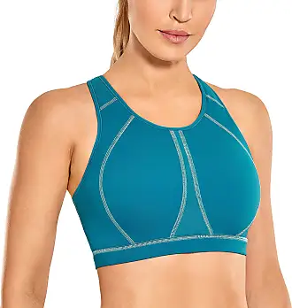 Buy Sports Bras for Women Plus Size High Impact Full Coverage All-Round  Support for Running, Solid White Mesh, 46DD at