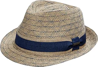 Mens Summer Hat Light Blue Straw Fedora BC507 JU910