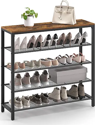5-Tier Stackable Shoe Rack, 15-Pairs Sturdy Shoe Shelf Storage , Black Shoe  Tower for Bedroom, Entryway, Hallway, and Closet
