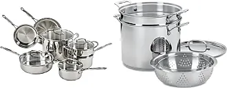 Cuisinart 4-Piece Cookware Set, 12 Quarts, Chef's Classic Stainless Steel  Pasta/Steamer, 77-412P1