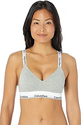 Calvin Klein Modern Cotton Lightly Lined Bralette - Grey Heather - Curvy  Bras