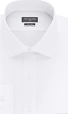 $115 Van Heusen 15.5 34/35 Mens Regular-Fit White Flex Collar Button Dress Shirt 