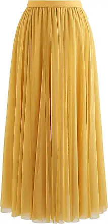 Chicwish Women's Timeless Favorite Yellow Chiffon Maxi Prom Party Skirt :  : Clothing, Shoes & Accessories