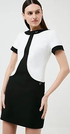 Structured Crepe Panelled A Line Mini Dress | Karen Millen