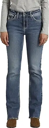 Silver Jeans Suki Mid Rise Button Fly Skinny Crop Jeans for Women