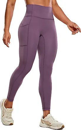CRZ YOGA Ulti-Dry Workout Leggings for Women 25'' - No Front Seam Yoga Pants  with Pockets High Waisted Fitness Gym Tights Dark Red XX-Small at   Women's Clothing store