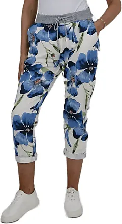 Crazy Fashion Women's Ladies Denim Joggers Star Printed Sweatpants Floral  Ribbed Waistband Trousers Ladies Casual Summer Italian Gym Running Pants  Plus Size 8-26 (UK 8, Dark Denim Floral) : : Fashion