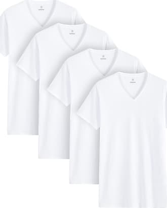 LAPASA 2 Pack Men's Undershirts Premium Stretch Cotton Underwear Crew Neck & V Neck Shirts Super Soft Short Sleeve Undershirts Stretch Vests M05 M06