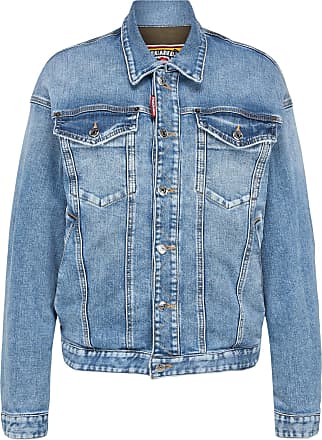DSquared² Denim Geknöpfte Cropped-Jacke in Blau Damen Bekleidung Jacken Jeansjacken und Denimjacken 
