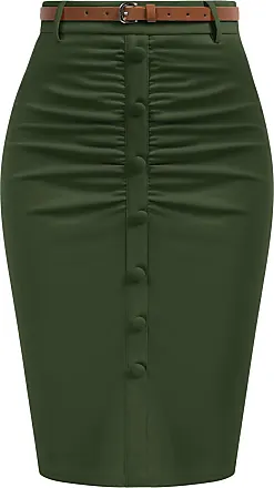 EXCHIC Women's High Waist Bodycon Midi Pencil Skirt (S