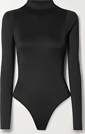 8 By YOOX JERSEY L/SLEEVE ROLL-NECK THONG BODYSUIT, Black Women's Bodysuit