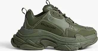 Balenciaga Triple S Clear Sole logo-embroidered Faux Leather and Mesh Sneakers - Women - Cream Sneakers - IT34