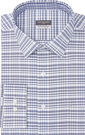 Van Heusen Mens FIT Dress Shirt Ultra Wrinkle Free Flex Collar Stretch (Big and Tall), Blue Glaze, 18.5 Neck 35-36 Sleeve