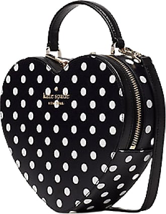 Kate spade love shack heart crossbody purse black white polka dots novelty