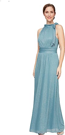 S.L. Fashions Womens Petite Sleeveless Print Maxi Dress, Seafoam, 14P