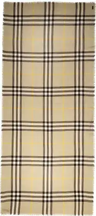 Burberry reversible checked wool scarf - Yellow