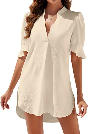 Blooming Jelly Womens Swimsuit Coverups White Chiffon Bikini Swimwear Beach  Cover Up Dress Shirt